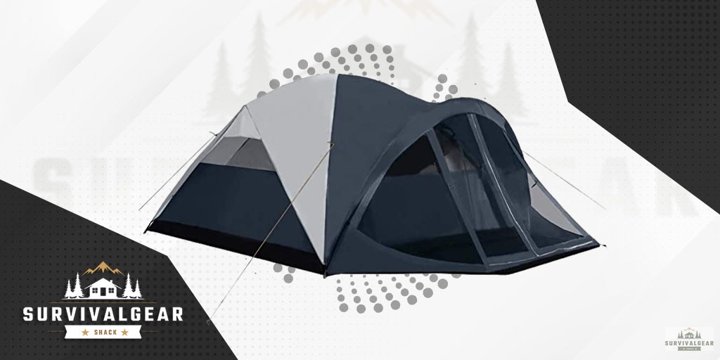 Pacific Pass 6 Person Dome Tent with Removable Rain Fly and Screen Room